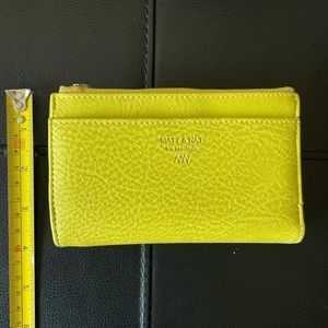 Matt & Nat chartreuse vegan leather wallet NWOT